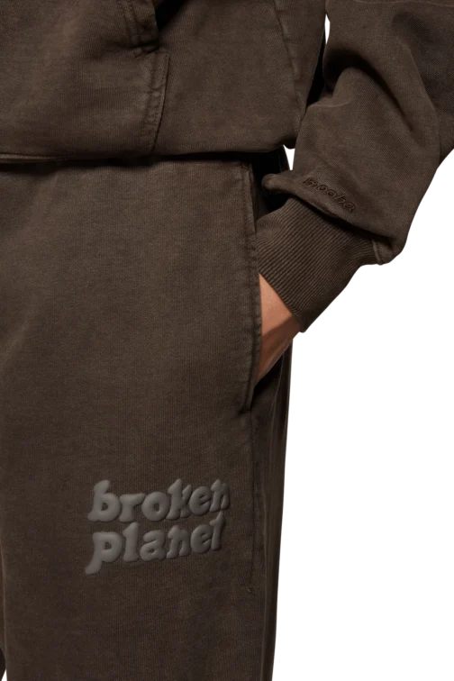 Broken Planet Basics Wide Leg Sweatpants Brown - Image 3