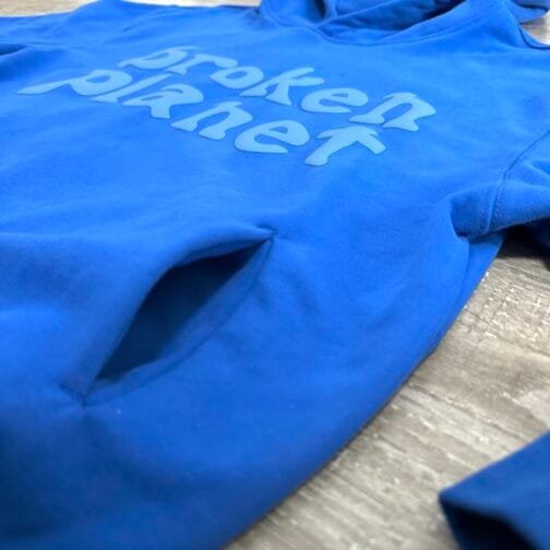 Blue Broken Planet Hoodie - Image 3