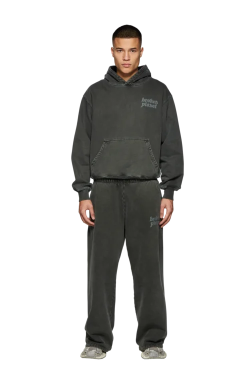 Broken Planet Basic Wide Leg Sweatpants Black - Image 6