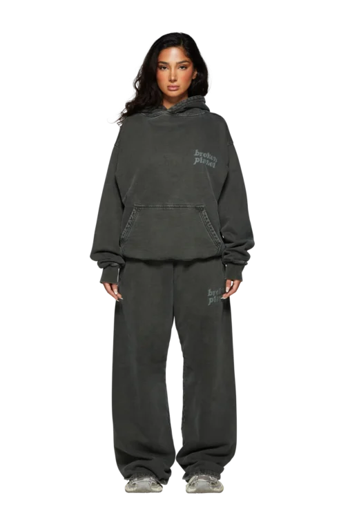 Broken Planet Basic Wide Leg Sweatpants Black - Image 7