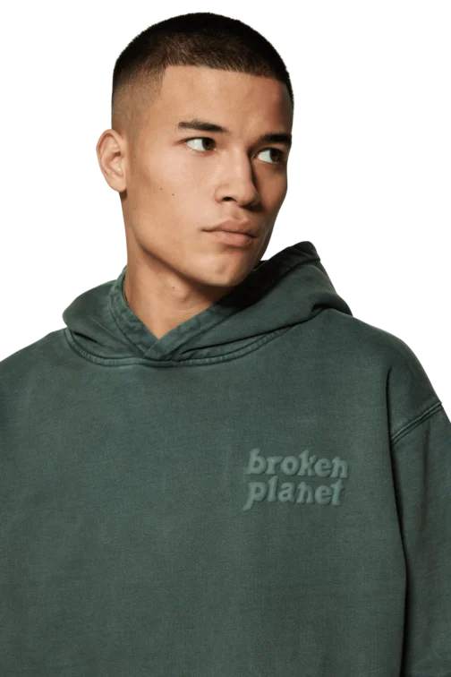 Broken Planet Washed Soot Hoodie - Green - Image 7