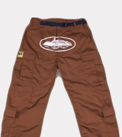 Corteiz Guerillaz Cargo Pants Brown - Image 2