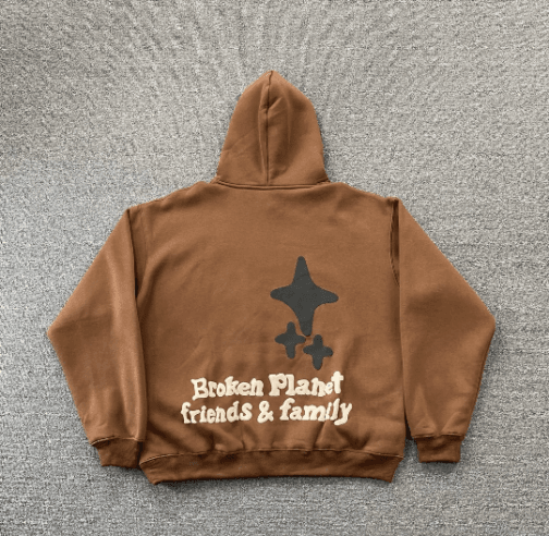 Broken Planet Dark Hours Brown Hoodie - Image 2