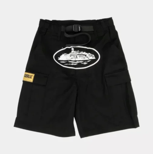 Corteiz Guerillaz 2024* Cargo Shorts Black - Image 2